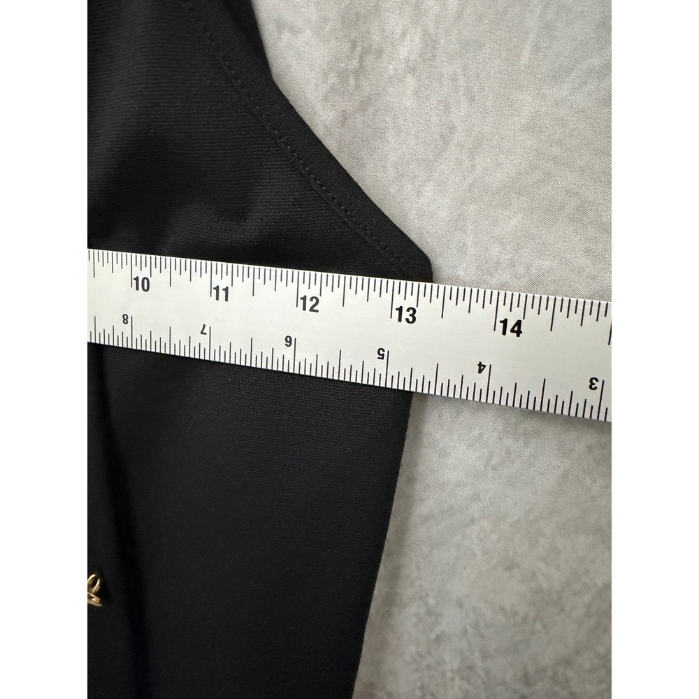 Saints 21 Black Mini Dress Gold Button Detail Spaghetti Strap Square Neck DM107 - Picture 5 of 7
